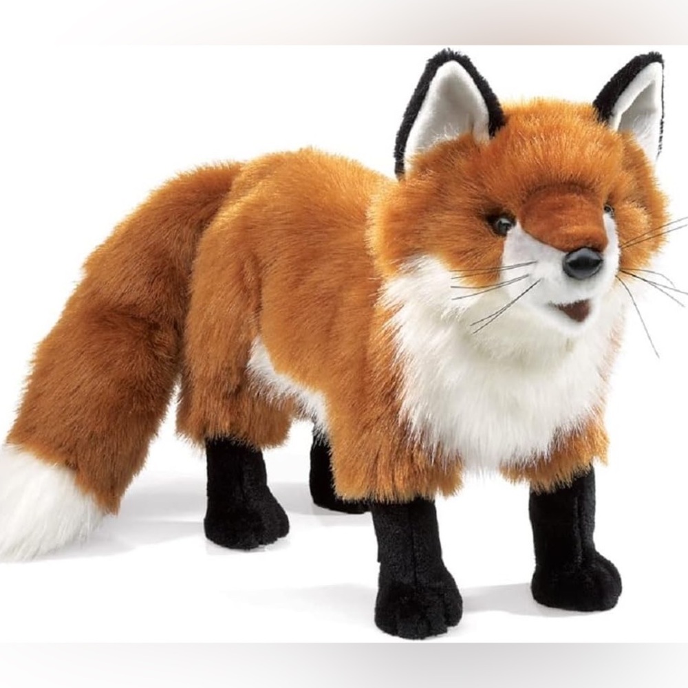 Puppet Folkmanis Red Fox Hand Puppet, Rust brown and white stuffed animal - Picture 12 of 12